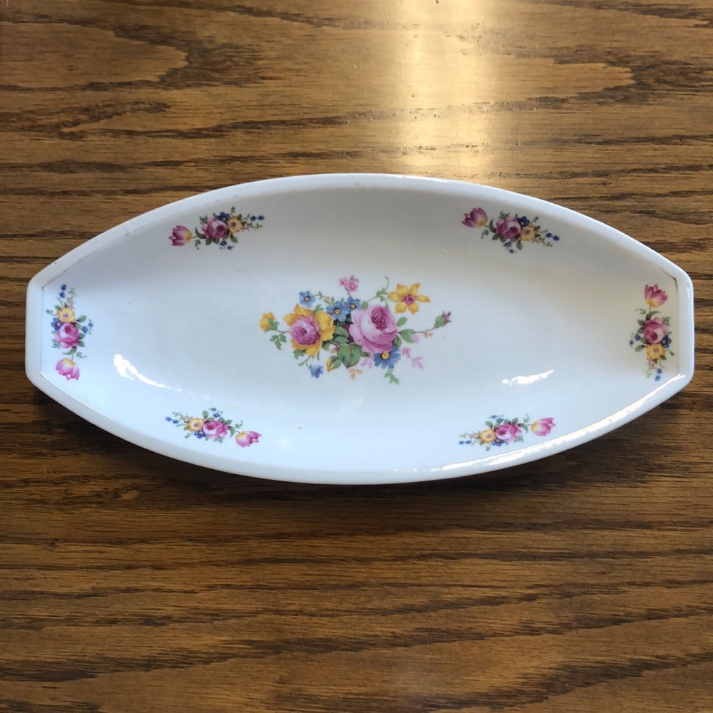 Vintage floral condiment/side dish